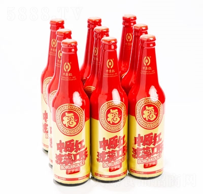 中原紅紅福玻璃瓶口樂汽水碳酸飲料500ml