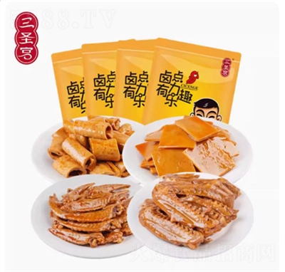 三圣宮七星椒香辣鹵味零食大禮包四川特產(chǎn)豆干豆筍鴨翅雞翅尖