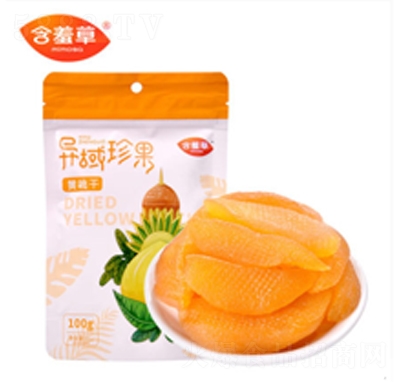 含羞草黃桃干100g蜜餞水蜜桃子肉零食果脯休閑零食