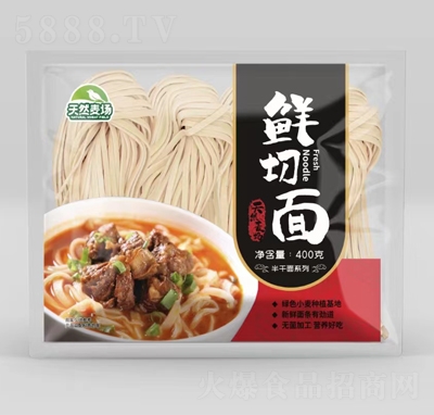 天然麥場半干面方便面鮮切面400克