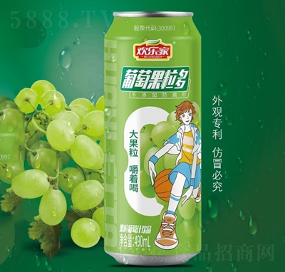 歡樂家果粒葡萄汁飲品490ml飲料