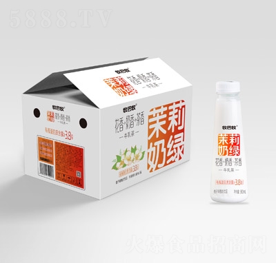 牧巴牧茉莉奶綠牛乳茶柚子味380ml