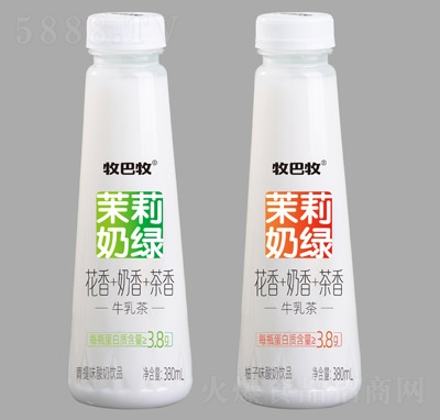 牧巴牧茉莉奶綠牛乳茶380ml